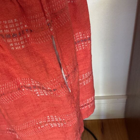 Ace & Jig sz S/P salmon orange dress with pockets cottons with metallic thread - Picture 4 of 10